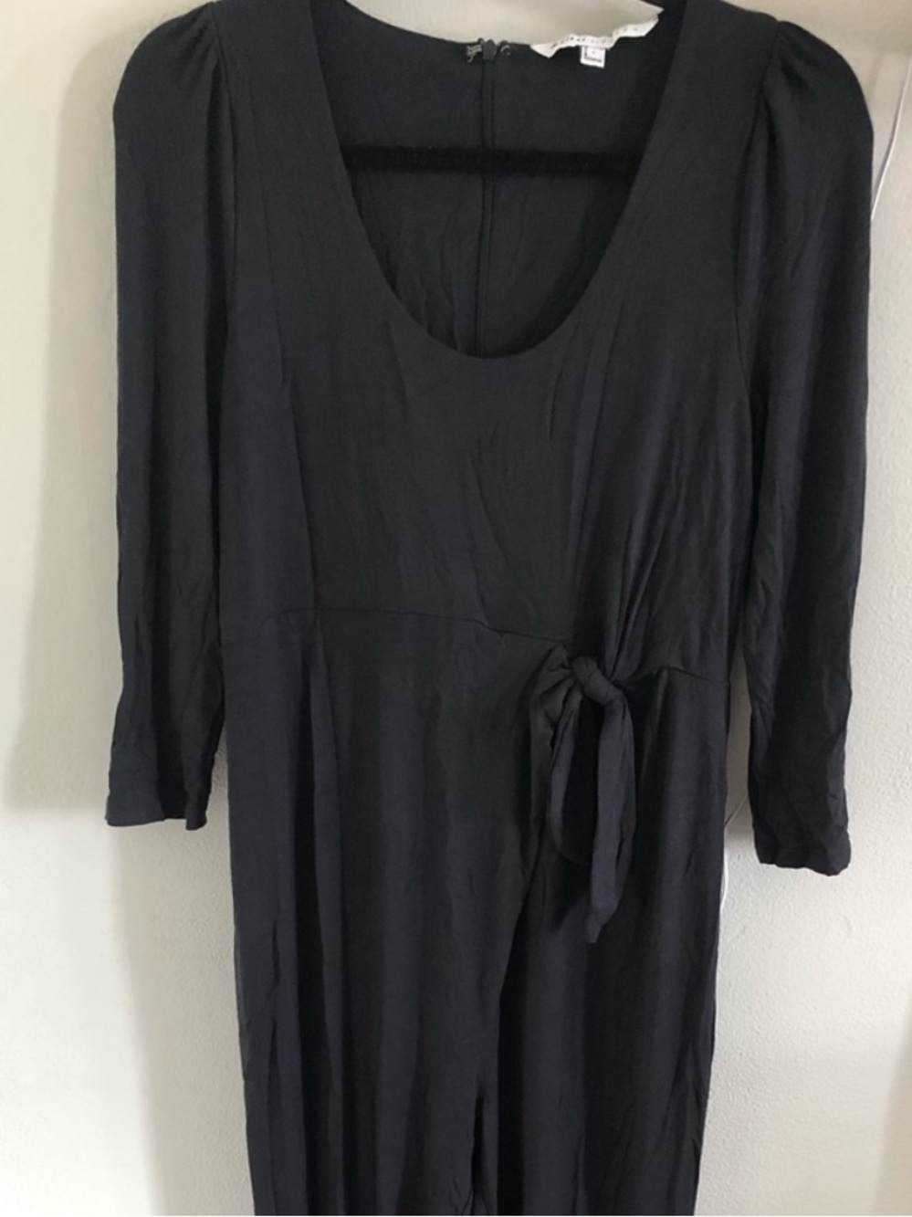 The Nines by HATCH Black Long Sleeve Scoop-Neck Dress